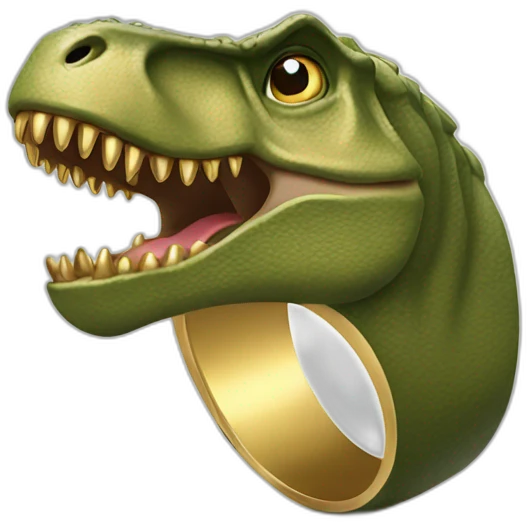 t-rex with gold ring emoji