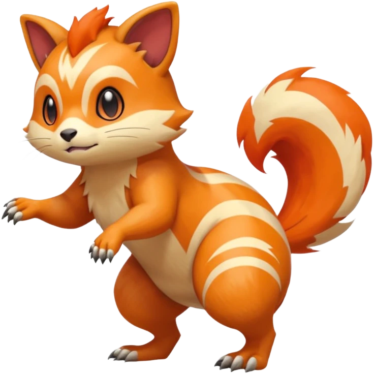 Volcanic Quilava-Furret-Linoone-fusion (full body) emoji