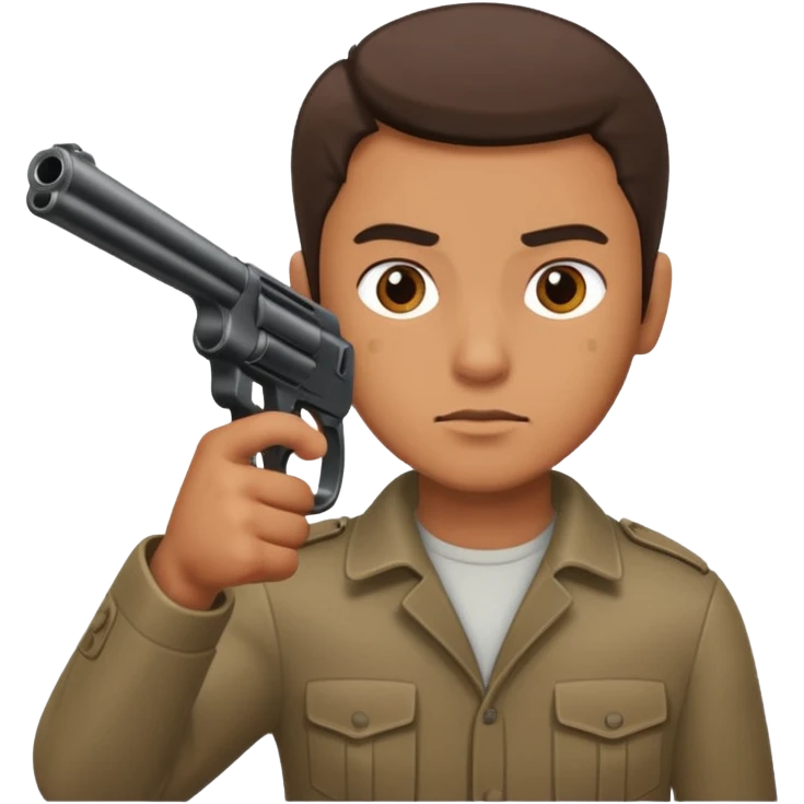 a guy shooting emoji