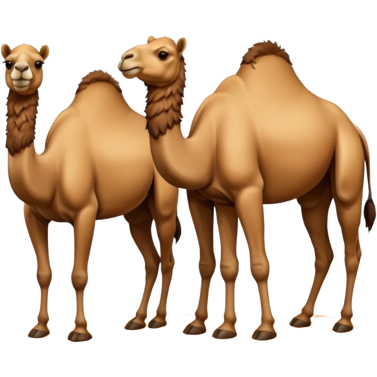 High resolution camels without fur emoji