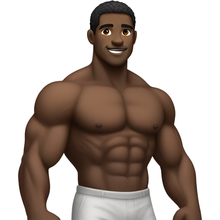 huge black male with muscles emoji