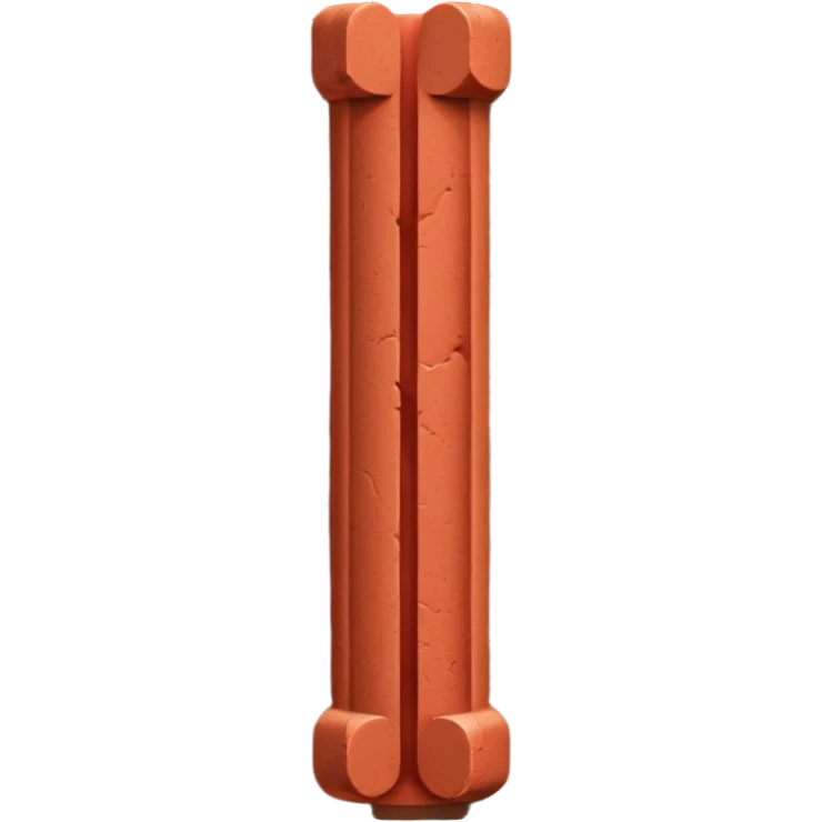 Erect penis shaped column made of layered, red bricks emoji
