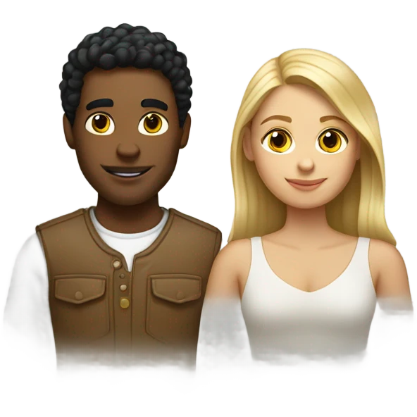 Puerto Rican girl and White boy couple  emoji