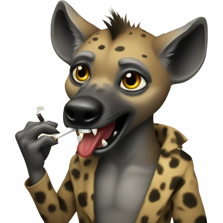 Hyena smoking emoji