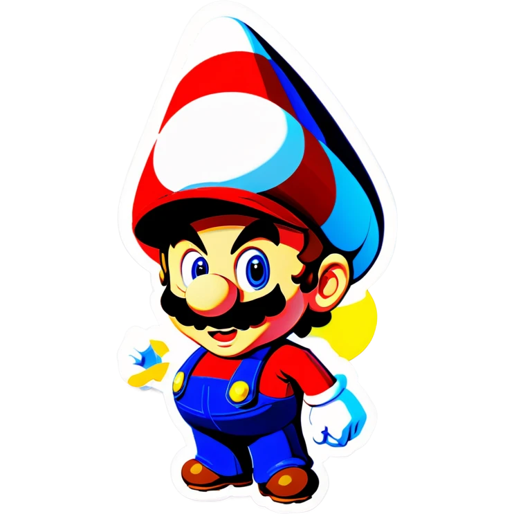Super Mario in birthday hat emoji