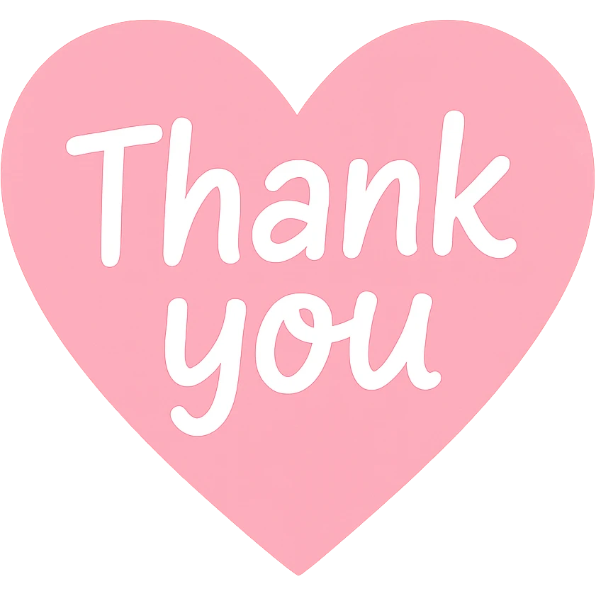 pink Thank you heart, remove background emoji