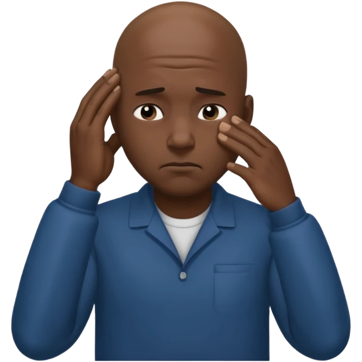 Black bald man head face palm emoji