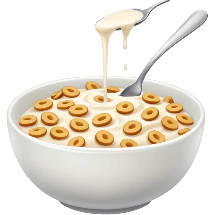 a plain bowl of wheat cereal with milk, there's nothing in the picture but a bowl of cereal emoji