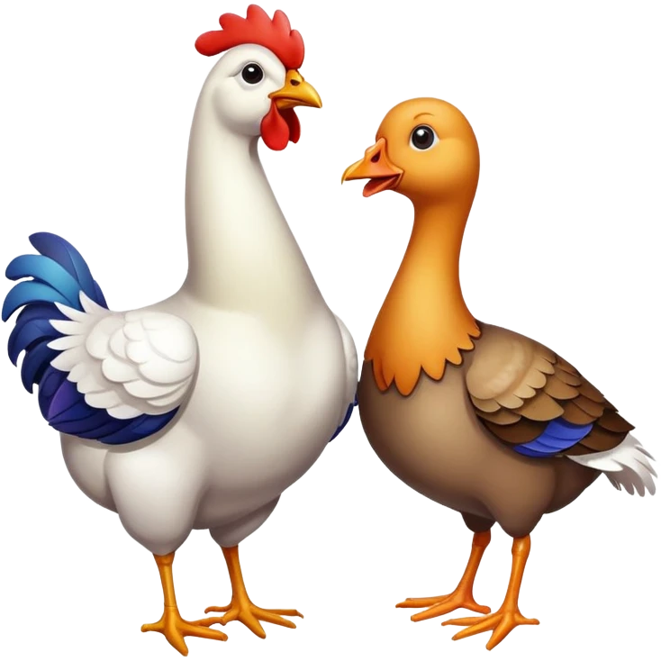 Chicken and a goose  emoji