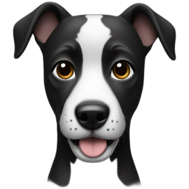 Dog black and white emoji