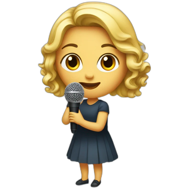 girl holding mic emoji