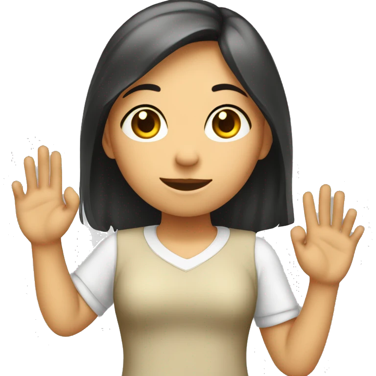 Girl doing hand up activity class  emoji
