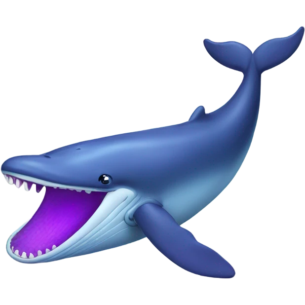 Blue whale purple, open mouth emoji