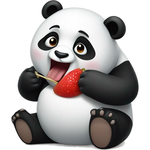 Panda comiendo cereza emoji