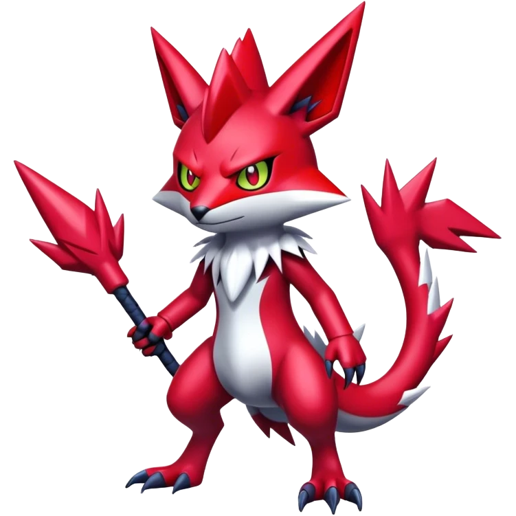 Cool Edgy Shiny Digimon-Weavile-Zangoose-hybrid full body emoji