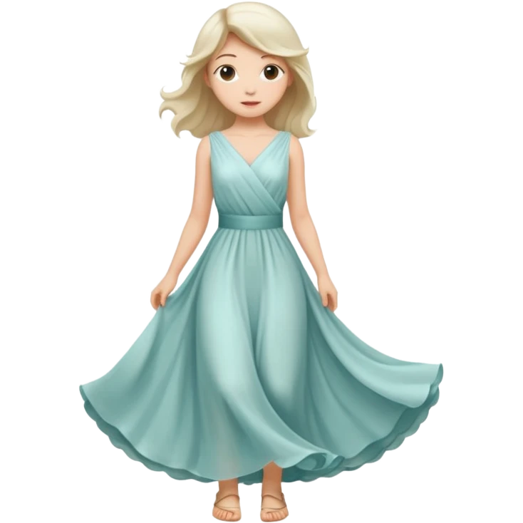 Girl curtsying with dress emoji