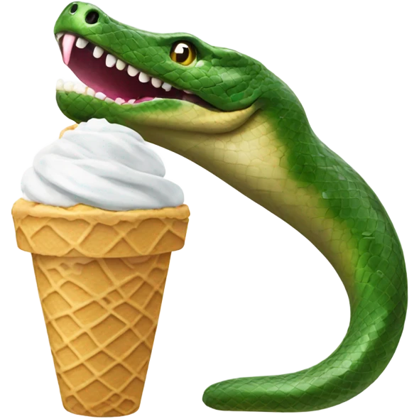 Anaconda eating ice cream emoji