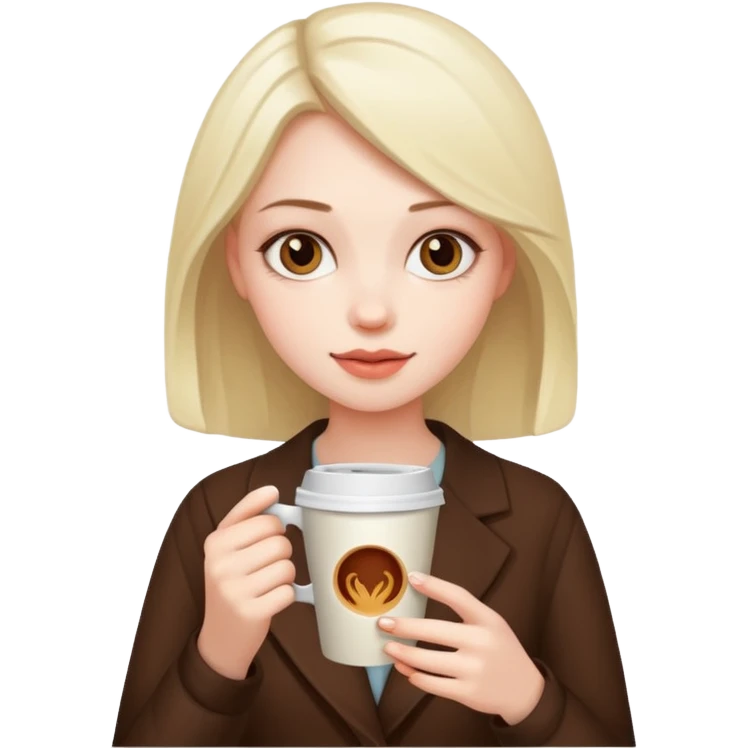 Menina com café na mão  emoji
