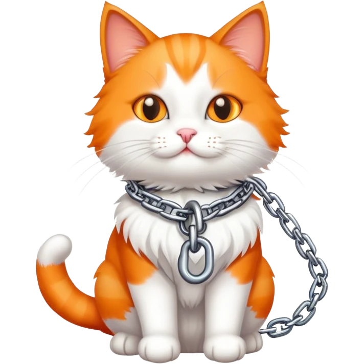 Cat on a chain leash emoji