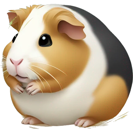 Guineapig eating  a strand of long grass hay  emoji