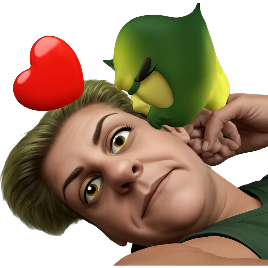 heartwarming green and yellow meme emoji