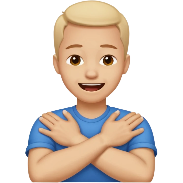 having a hard person like a head and neck of a person and their hands like crossed idk their neck like their chocking themselves but in a joking way like frustration emoji