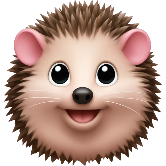 hedgehog, one ear brown, one ear pink emoji