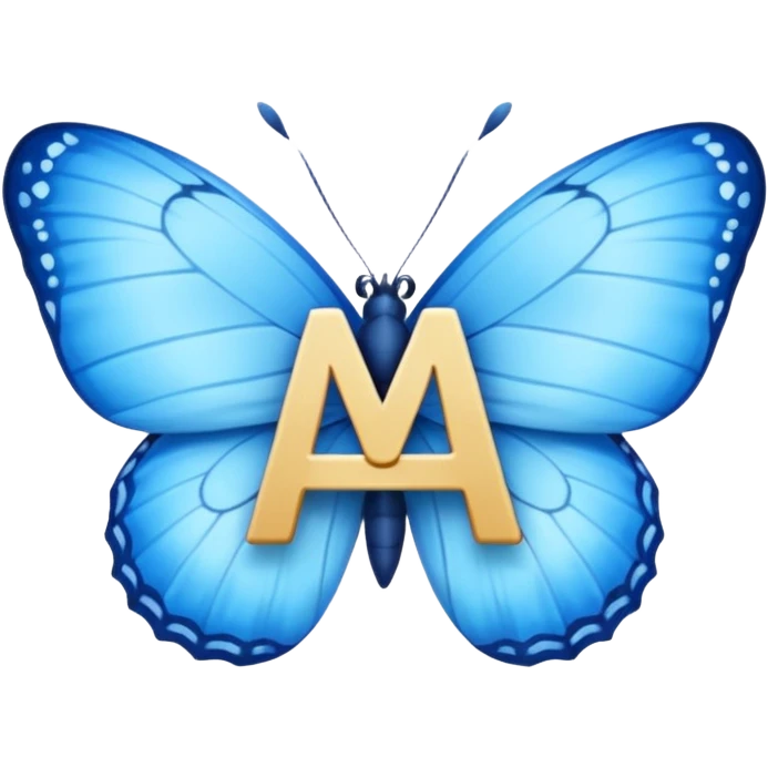 Blue butterfly with letter emoji