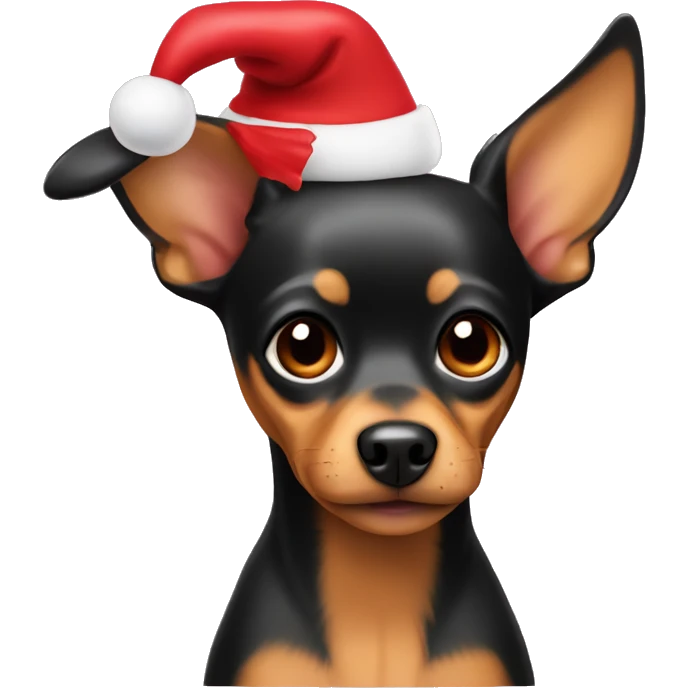 Toy Terrier with christmas hat  emoji