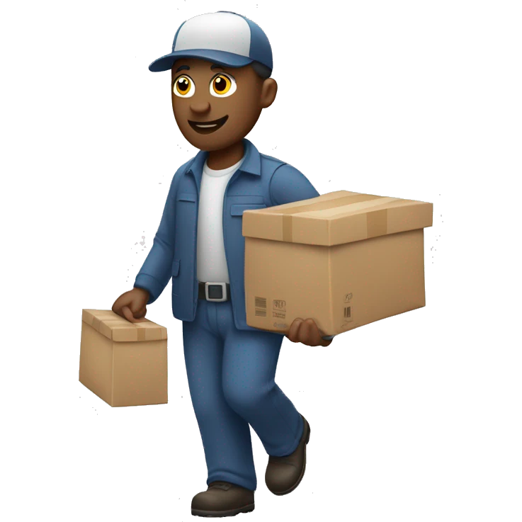Mailman carrying lots of packages emoji