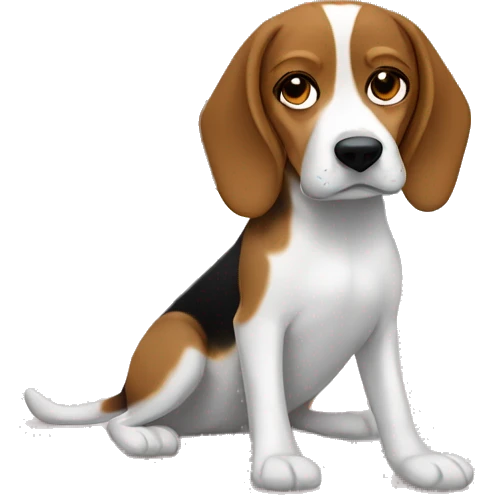 2 beagles with brown middle hair girl in bed emoji