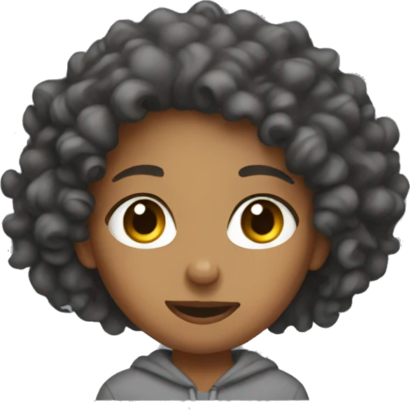Curly hair girl in sweats emoji