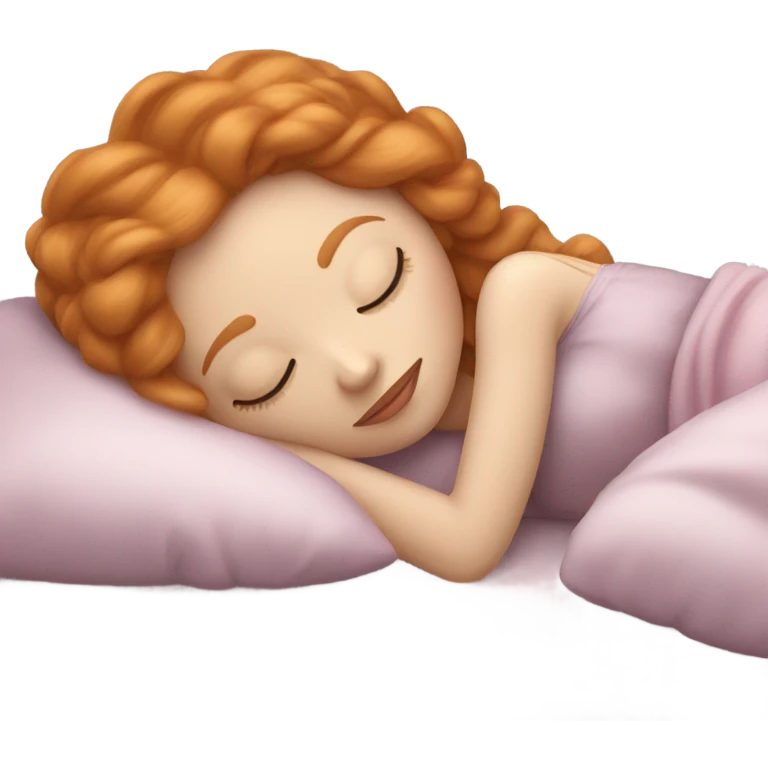 sleeping beauty ginger white girl with a silk pillow emoji