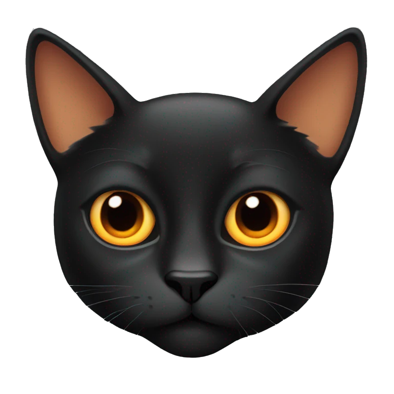 Black cat with big orange eyes  emoji