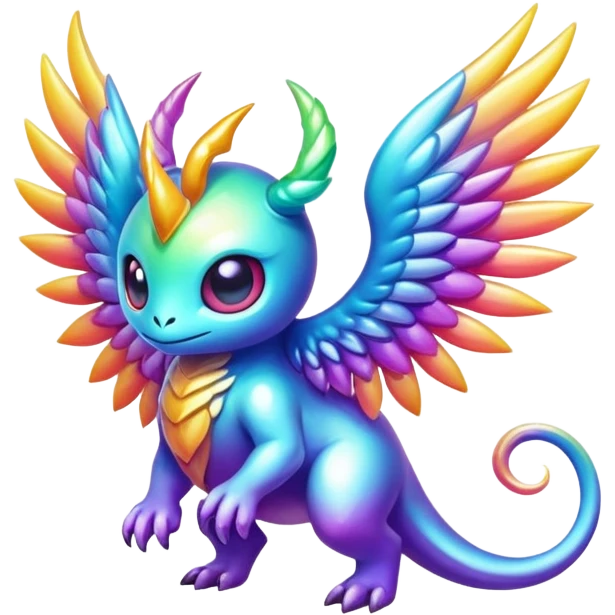 Epic divine complex iridescent gradients aesthetic-Fakémon-creature-scenery emoji