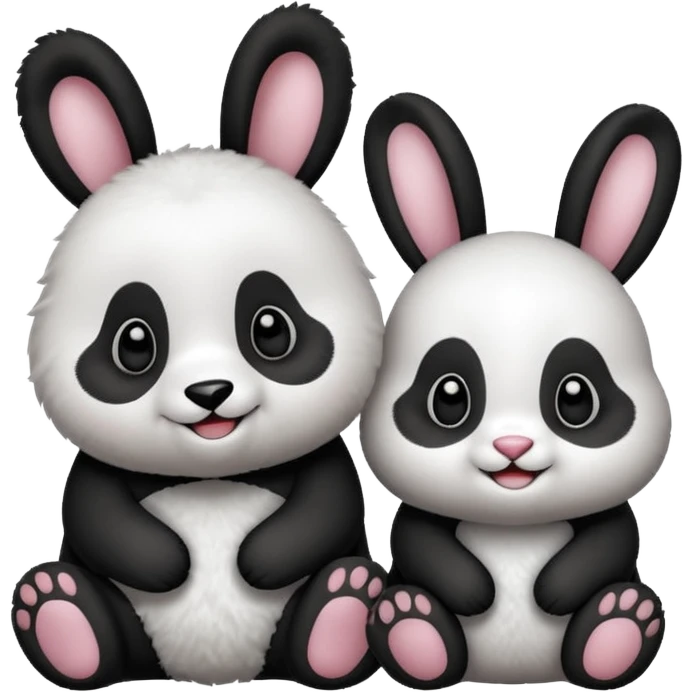 Cute and lovable Bunny & panda emoji