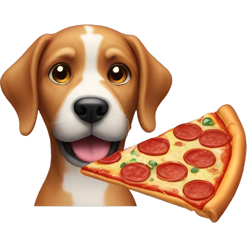 Dog eating pizza  emoji