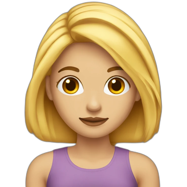 Mujer cabello largo medio rubio emoji