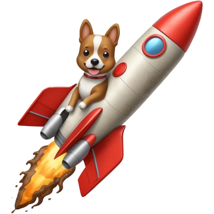 Dog flying poop rocket  emoji