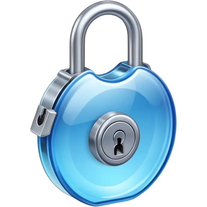 glassmorphic blue lock emoji