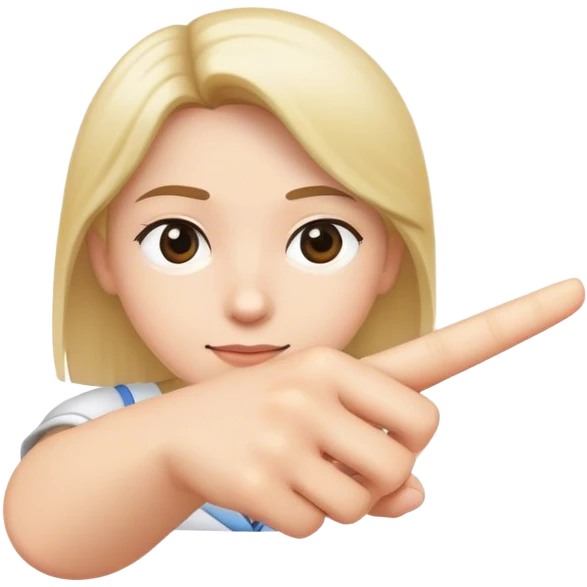 Emoji avec doigt vers la gauche qui dit aller recopie emoji