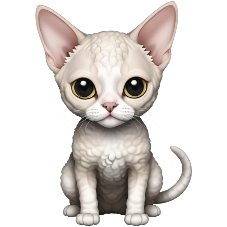 Black and white Devon Rex emoji