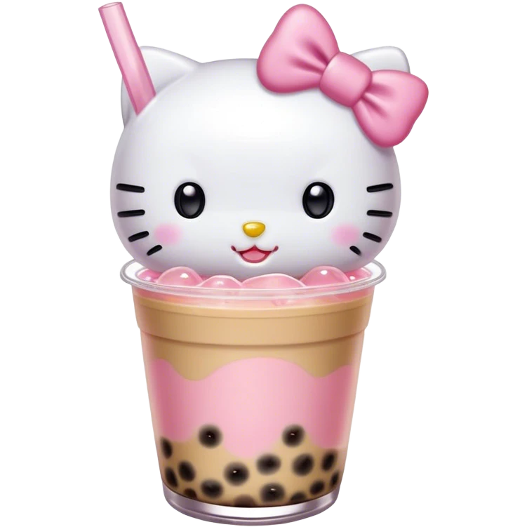 Hello kitty bubble tea emoji