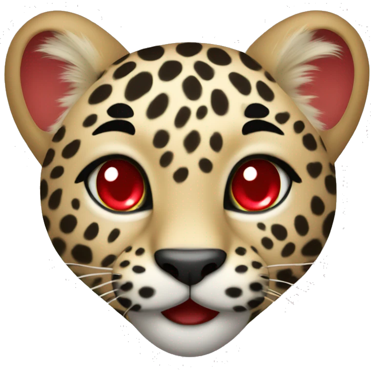 Baby leopard holding a red heart  emoji