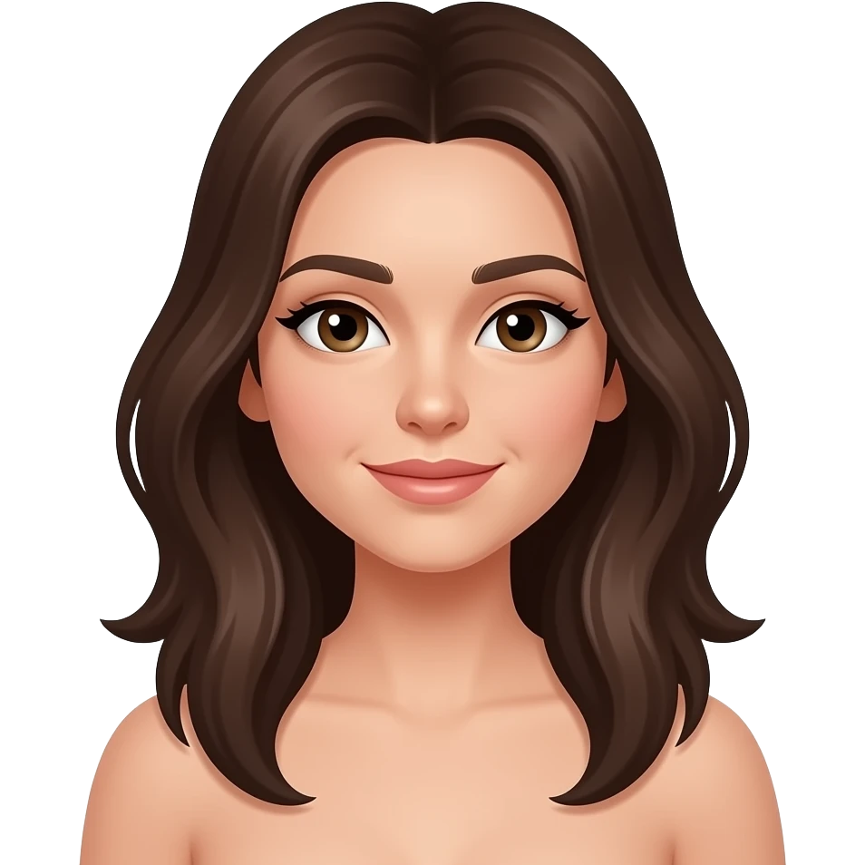 Brunette girl naked emoji