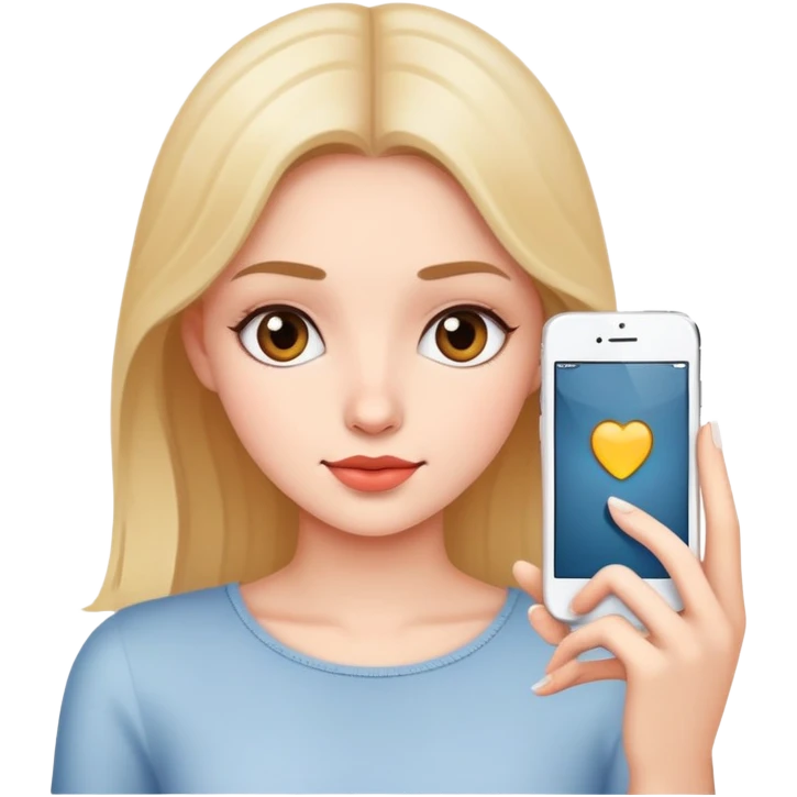 beautiful girl use iphone emoji