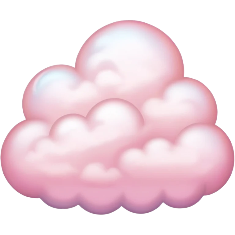 Iridescent soft pastel pink cloud emoji