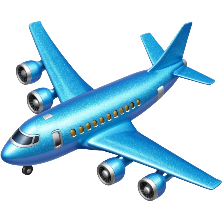 Glitter blue avião emoji