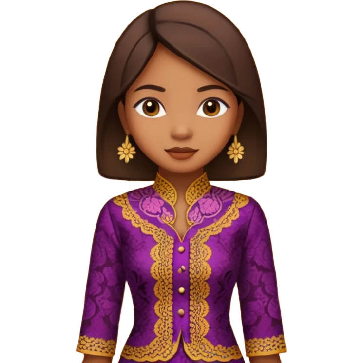 create an indonesian tropical girl wearing kebaya emoji