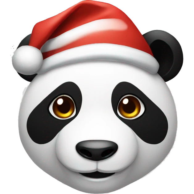 Panda wearing Santa hat emoji
